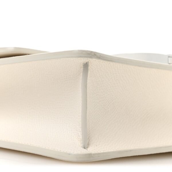 Ultra Matte Grained Calfskin 30 Montaigne Flap Bag White