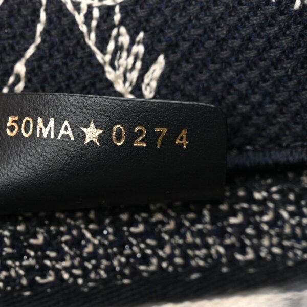 Canvas Embroidered Toile De Jouy Reverse Mini Book Tote With Strap Blue Multicolor