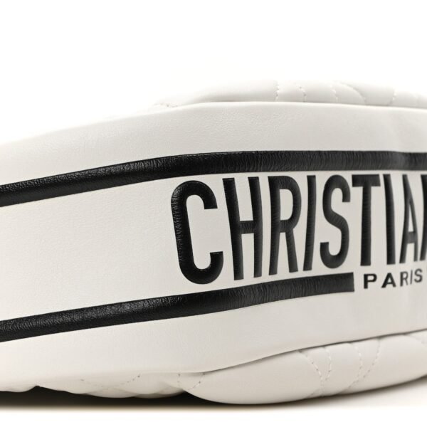 Lambskin Cannage Medium Dior Vibe Hobo Bag White