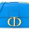 Smooth Calfskin Micro 30 Montaigne Flap Bag Blue