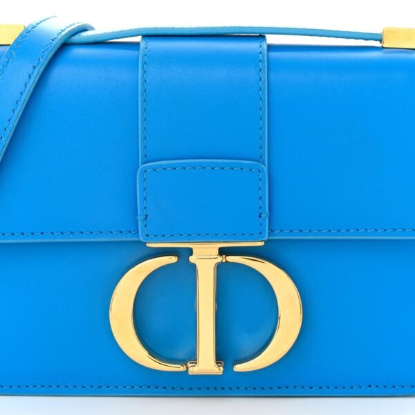Smooth Calfskin Micro 30 Montaigne Flap Bag Blue