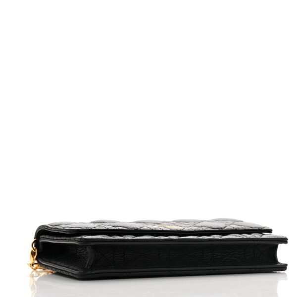 Supple Calfskin Caro Pouch with Chain Black