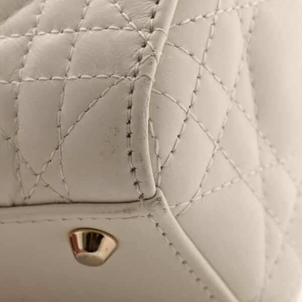 Lambskin Cannage Mini Lady Dior White