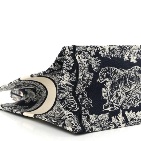 Canvas Embroidered Medium Dioriviera Toile De Jouy Reverse Book Tote Blue