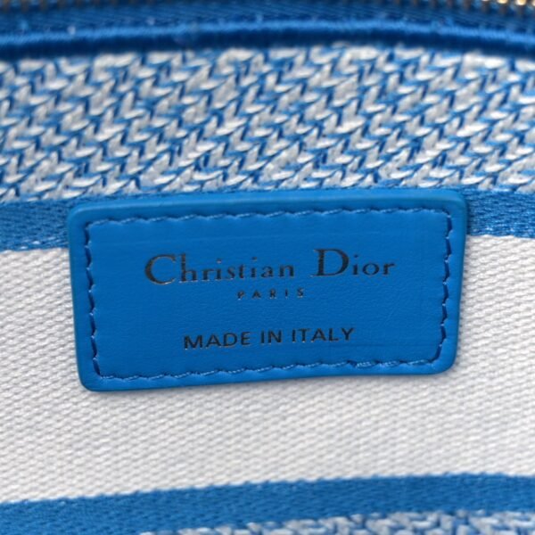 Toile de Jouy Embroidered Large Lady D-Lite Fluorescent Blue