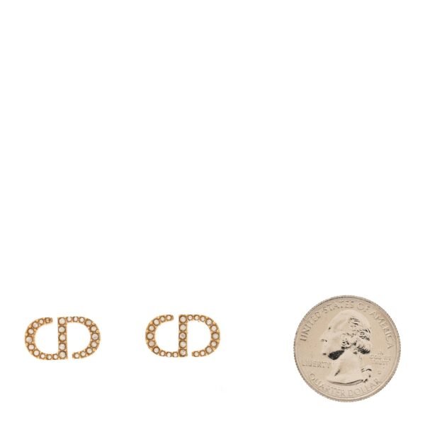 e2bbd47b704608e2036f5262a28a453c.jpg Crystal Petit CD Stud Earrings Gold