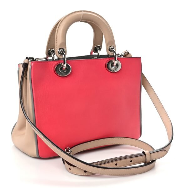 Smooth Calfskin Mini Tri-Color Diorissimo Tote Pink Grey Beige