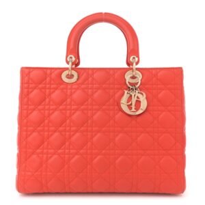 e3cfe38ce079f8ce6ab3bb779abb36e4.jpg Lambskin Cannage Large Lady Dior Orange