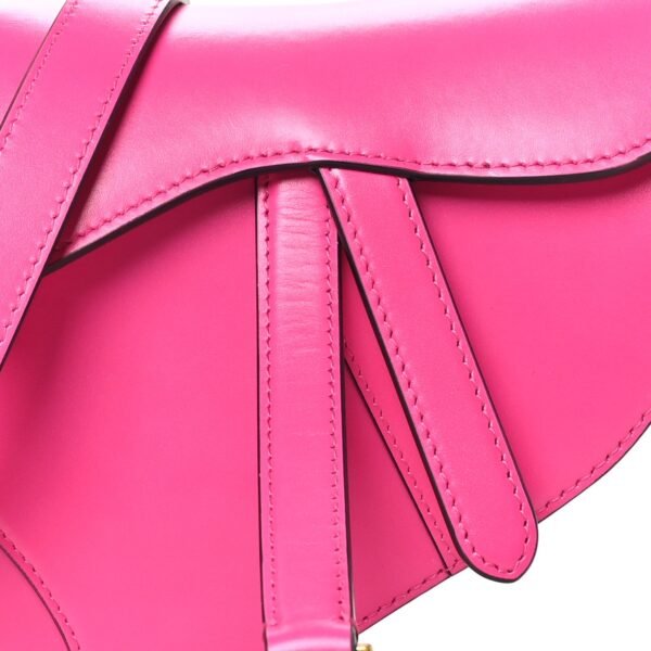 Supple Calfskin Mini Saddle Bag With Strap Passion Pink