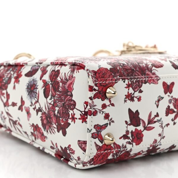 Calfskin Le Coeur Des Papillons Small My ABCDior Lady Dior White Multicolor