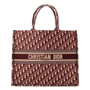 Oblique Large Book Tote Burgundy Multicolor