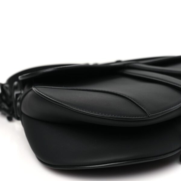 Ultra Matte Calfskin Saddle Bag With Strap Black