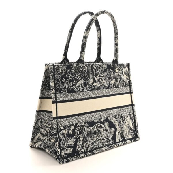 eb7fc3d9dc328cbef3f79fcdf616afaf.jpg Canvas Embroidered Medium Toile De Jouy Reverse Book Tote Blue