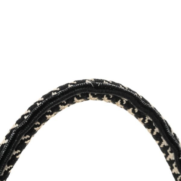 ec808f7c36a969cdbc0c8ee768c3367b.jpg Canvas Houndstooth Embroidered Large Book Tote Black White