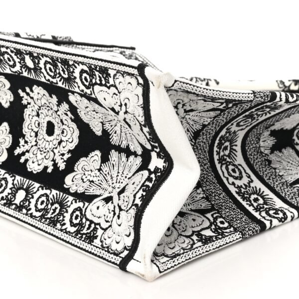 efd9d85ed90f3fb261e43eb4a3189731.jpg Canvas Butterfly Bandana Embroidered Medium Book Tote Black White