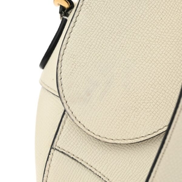 efda5fa2557d1578ac8942947f361fd8.jpg Grained Calfskin Saddle Bag With Strap White