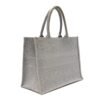 Canvas Embroidered Cannage Medium Book Tote Stone