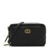 Grained Calfskin Caro Double Pouch Black