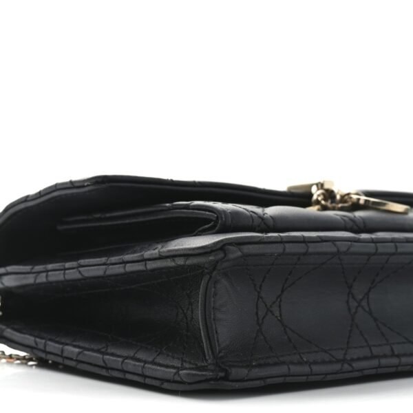 Lambskin Cannage Miss Dior Chain Pouch Black