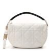 Lambskin Cannage Medium Dior Vibe Hobo Bag White