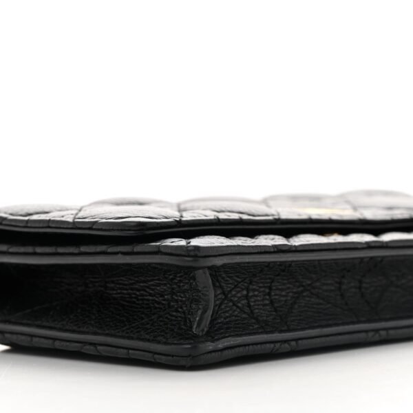 Supple Calfskin Caro Pouch with Chain Black