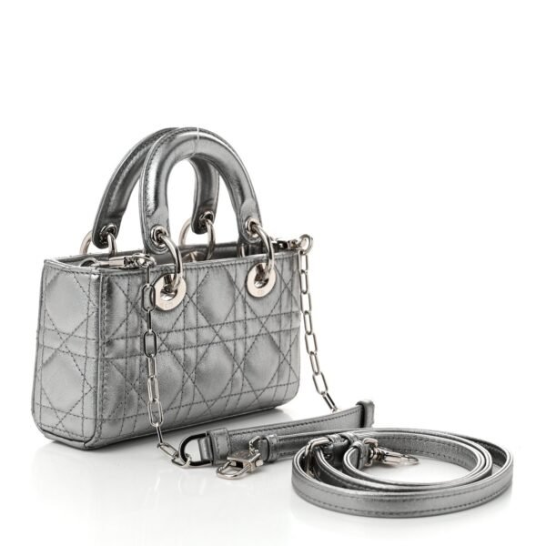 f1fb4476c28cbce00c061696ffb4cb9f.jpg Metallic Lambskin Cannage Micro Lady D-Joy Silver