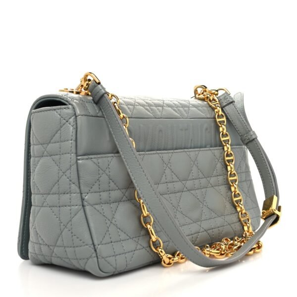 Calfskin Cannage Medium Caro Bag Grey