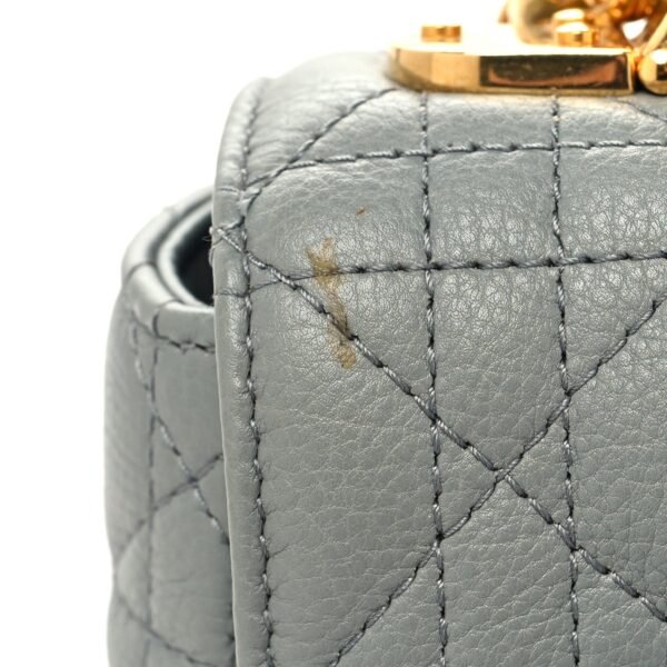 Calfskin Cannage Medium Caro Bag Grey