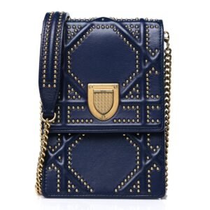 Lambskin Studded Vertical Diorama Indigo