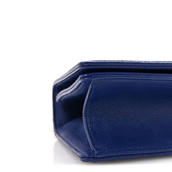 Grained Calfskin Medium Diorama Flap Bag Blue