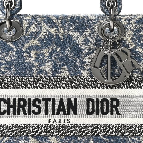 Canvas Embroidered Brocart Medium Lady D-Lite  Blue