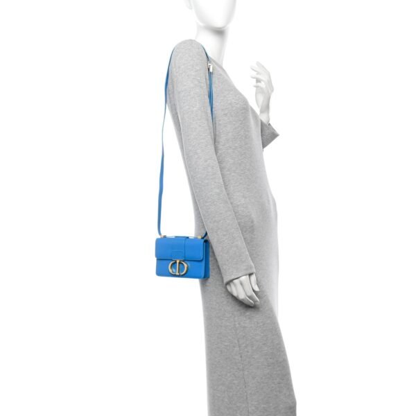 Smooth Calfskin Micro 30 Montaigne Flap Bag Blue