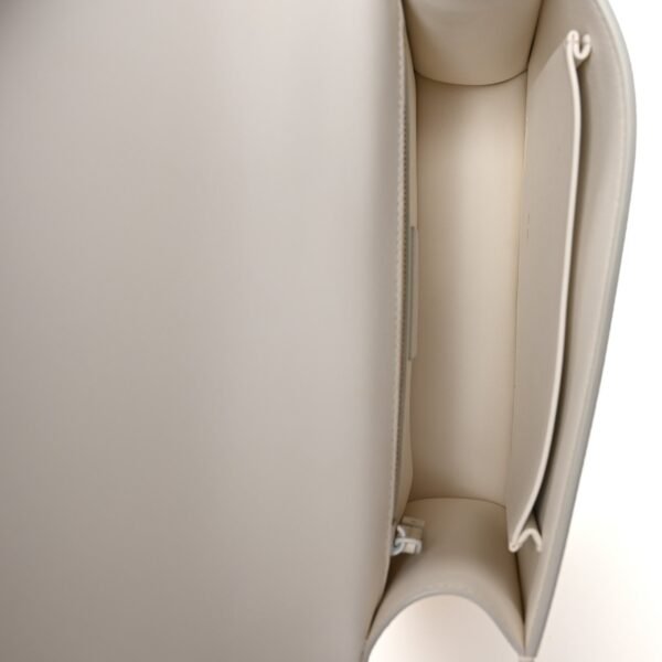 Ultra Matte Grained Calfskin 30 Montaigne Flap Bag White