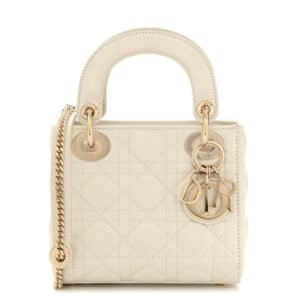 faefe9765ca1b23d23e4082f75e398bf.jpg Lambskin Cannage Mini Lady Dior White