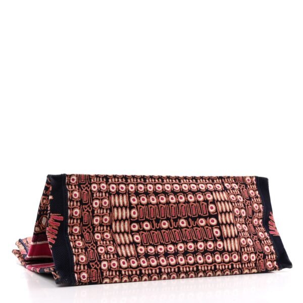 Canvas Embroidered Large Dior Animals Tiger Book Tote Deep Blue Fuchsia