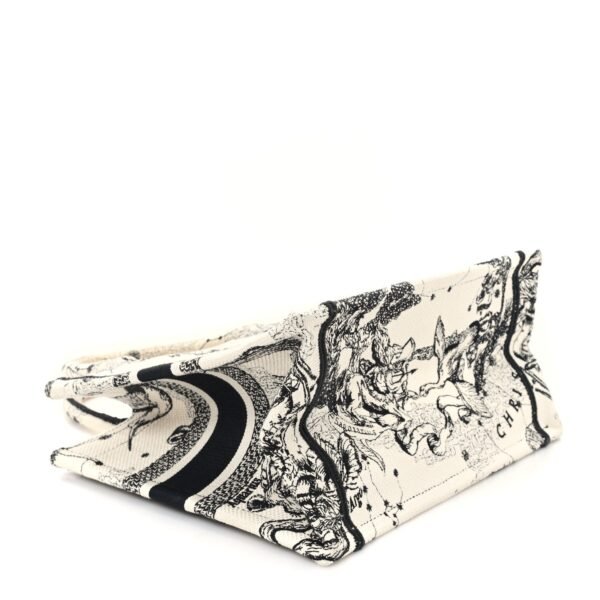 Canvas Embroidered Small Zodiac Toile De Jouy Book Tote Latte