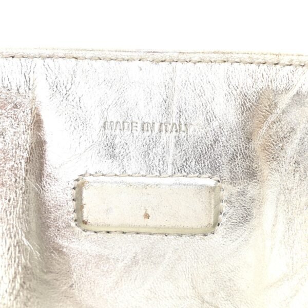 Metallic Calfskin Medium Diorever Flap Silver