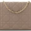 Lambskin Cannage Lady Dior Pouch Warm Taupe