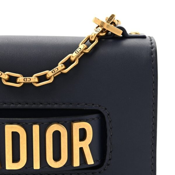 fd40741212f6282d4fa65cb286a32301.jpg Calfskin Mini J'Adior Chain Flap Bag Navy Blue