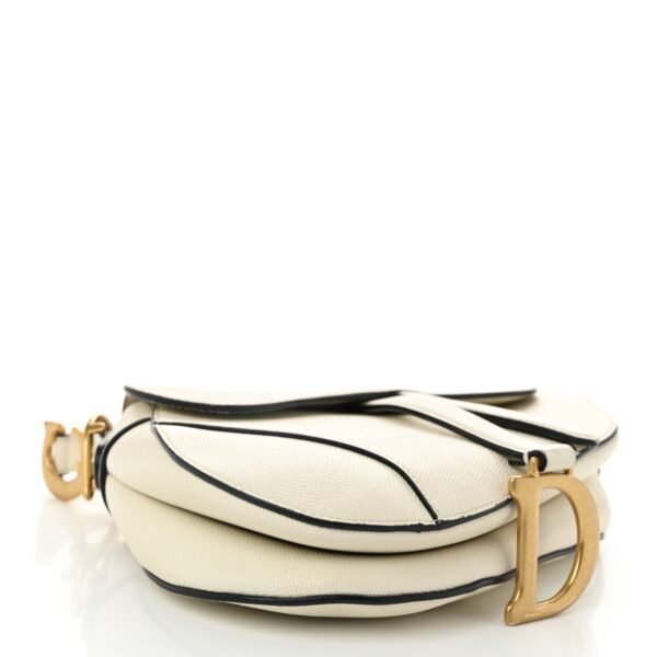 fdbcbd7e70d60497b81422a4b6141414.jpg Grained Calfskin Saddle Bag With Strap White