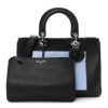 Smooth Calfskin Tri-Color Diorissimo Pocket Tote Black Blue Red