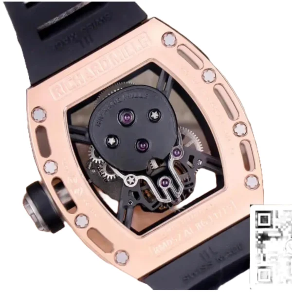 Richard Mille RM 52-01 Tourbillon “Skull” Dial Rose Gold Detailed Replica