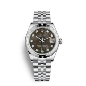 Rolex Datejust 31mm – Ref: 178344-0008 – Black Mother of Pearl Dial, Stainless Steel Jubilee Bracelet Women’s Watch