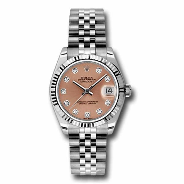 Rolex Datejust 31mm – Ref: 178274-0022 – Pink Diamond Dial, Stainless Steel Jubilee Bracelet Women’s Watch