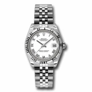 rolex-datejust-31mm-white-dial-stainless-steel-jubilee-bracelet-18k-gold-fluted-bezel-178274-0073.jpg Rolex Datejust 31mm – Ref: 178274-0073 – White Roman Dial, Stainless Steel Jubilee Bracelet Women’s Watch