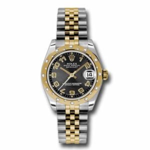 Rolex Datejust 31mm – Ref: 178343 bkcaj – Black Dial & Diamond Bezel, Two Tone Stainless Steel & 18K Yellow Gold Jubilee Bracelet Women’s Watch