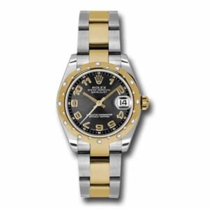 Rolex Datejust 31mm – Ref: 178343 bkcao – Black Dial & Diamond Bezel, Two Tone Stainless Steel & 18K Yellow Gold Oyster Bracelet Women’s Watch