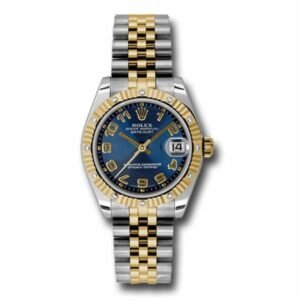 Rolex Datejust 31mm – Ref: 178313 blcaj – Blue Dial & Diamond Bezel, Two Tone Stainless Steel & 18K Yellow Gold Jubilee Bracelet Women’s Watch
