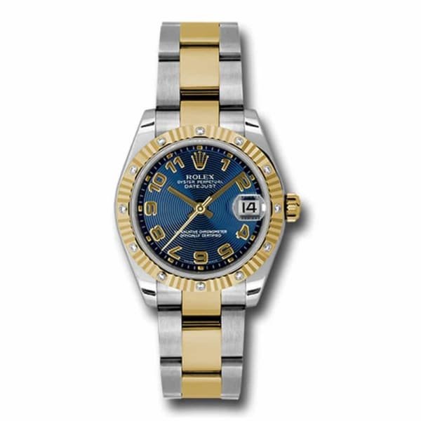 Rolex Datejust 31mm – Ref: 178313 blcao – Blue Dial & Diamond Bezel, Two Tone Stainless Steel & 18K Yellow Gold Oyster Bracelet Women’s Watch
