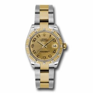 Rolex Datejust 31mm – Ref: 178313 chcao – Champagne Dial & Diamond Bezel, Two Tone Stainless Steel & 18K Yellow Gold Oyster Bracelet Women’s Watch